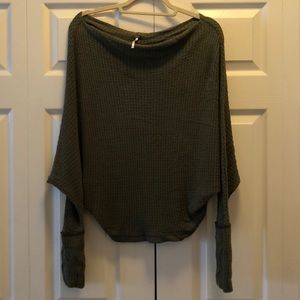 Free people cropped olive sweater - barely worn